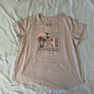 Gray Graphic Relaxed Short Sleeve Tee